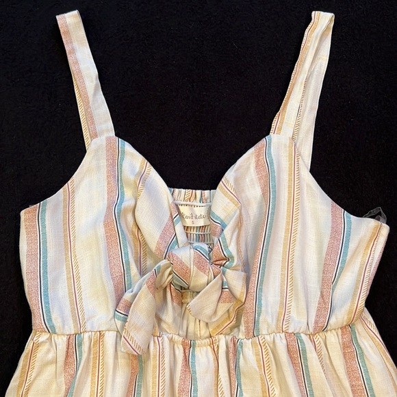 Altar'd State Ivory Stripe Tie Front Sun Dress Small EUC - Picture 3 of 7